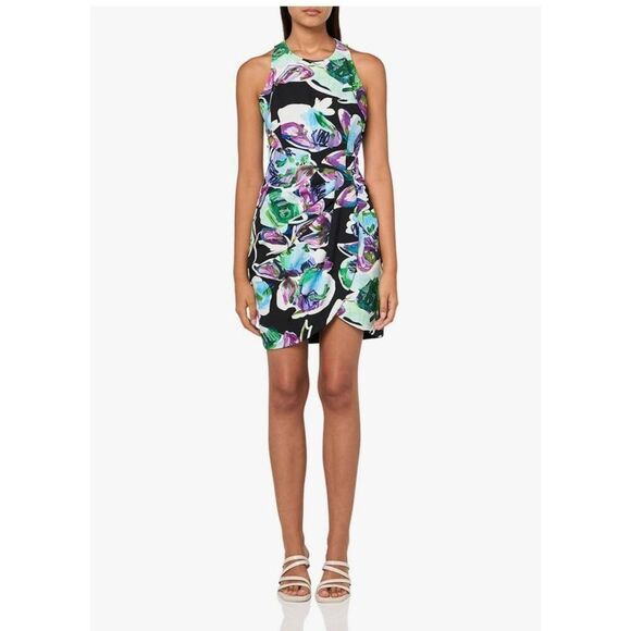 Black Halo Dresses & Skirts - Black Halo Women's 8 Brett Sheath Dress Secret Grove Wrap Skirt Floral